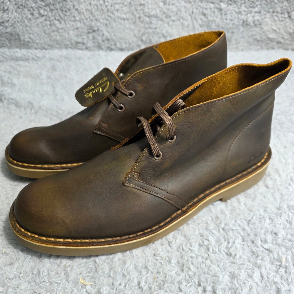 Clarks Desert‎ Boot Mens Beeswax Leather Chukka Ankle Boots US 10.5 EU 44 NWT